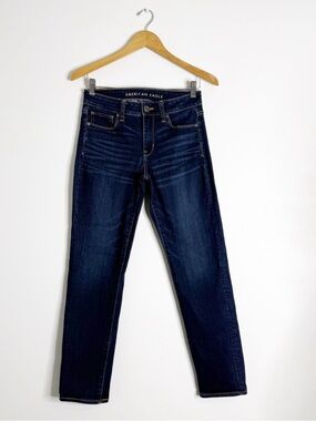 American Eagle Skinny Jeans Size 4 Short Next Level Stretch Dark Wash High Rise